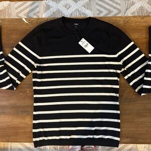 Express Black and White Knit Top